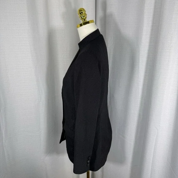 Lafayette 148 Womens Blazer Jacket Size 10 Virgin Wool Blend Micro Polka Dots - Picture 2 of 14